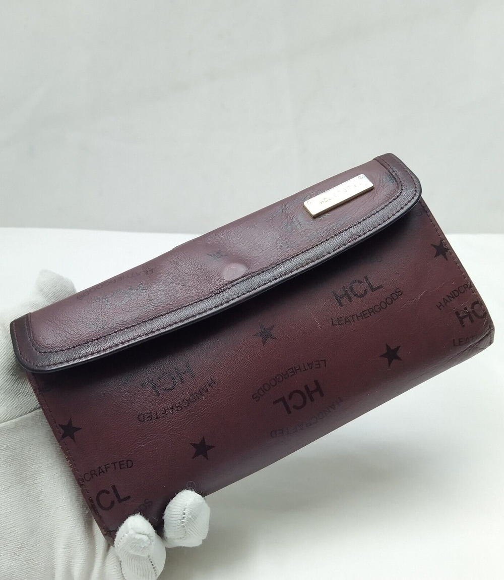 HCL Brown Leather Credit Card ID Window Bifold Wallet - Vintage